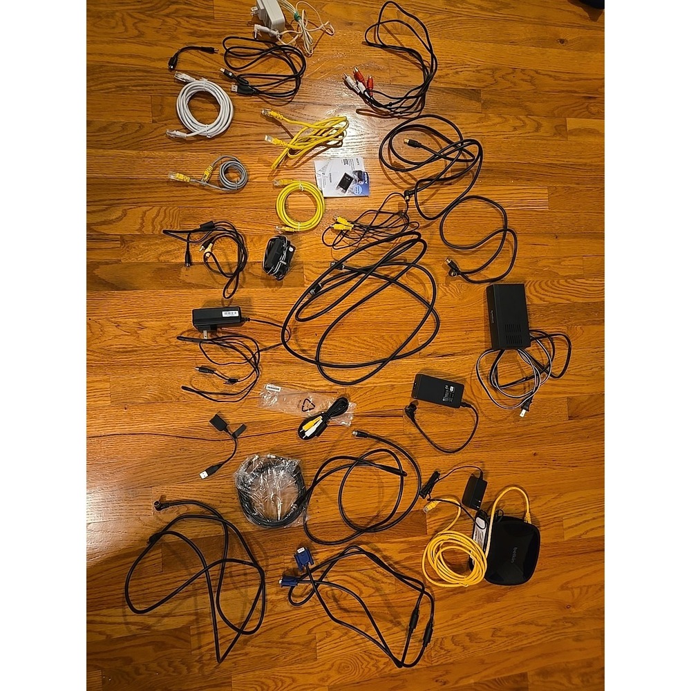 Lot Of 26 Assorted Cords Cables New And Used